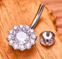 Banana Bell em Titânio com Pedras (Estilo Sol)  TIT18 - Foto 2