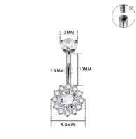 Banana Bell em Titânio com Pedras (Estilo Sol)  TIT18 - Foto 3