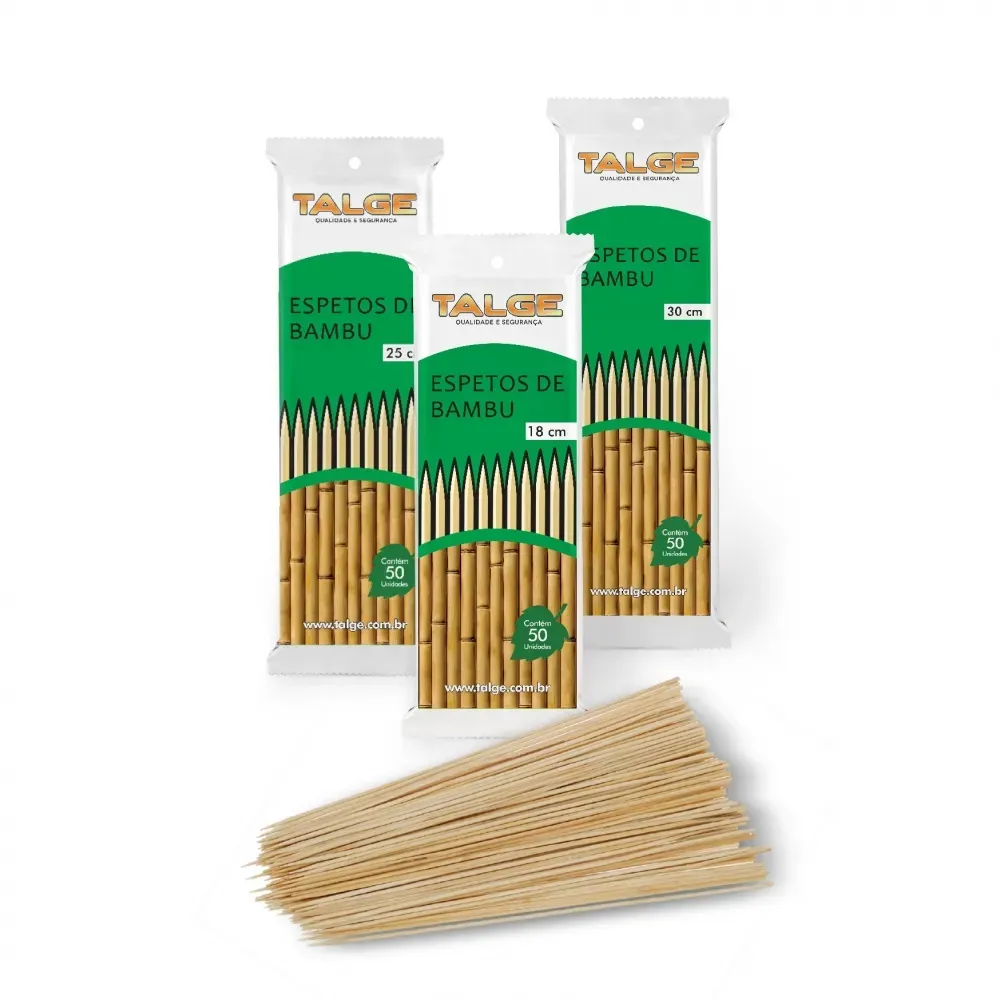 Espeto De Bambu 25cm Talge 100X50un