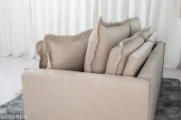 Sofá Retrátil e Cama 4 Almofadas  RomaTecido Bege Linho 1,80 metros - Foto 5