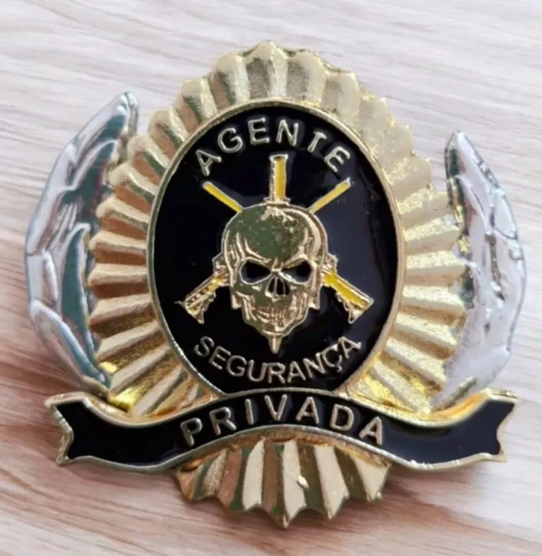 DISTINTIVO DE BOINA EM METAL PARA AGENTE DE SEGURANÇA PRIVADA