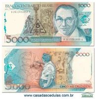 C200 - 5 Cruzados Novos c/ Carimbo (Cândido Portinari)  - Fe