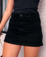 Saia Shorts Jeans Revanche Feminina Preta - Foto 5