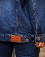 Jaqueta Jeans Oversized Revanche Feminina Azul Escuro - Foto 5