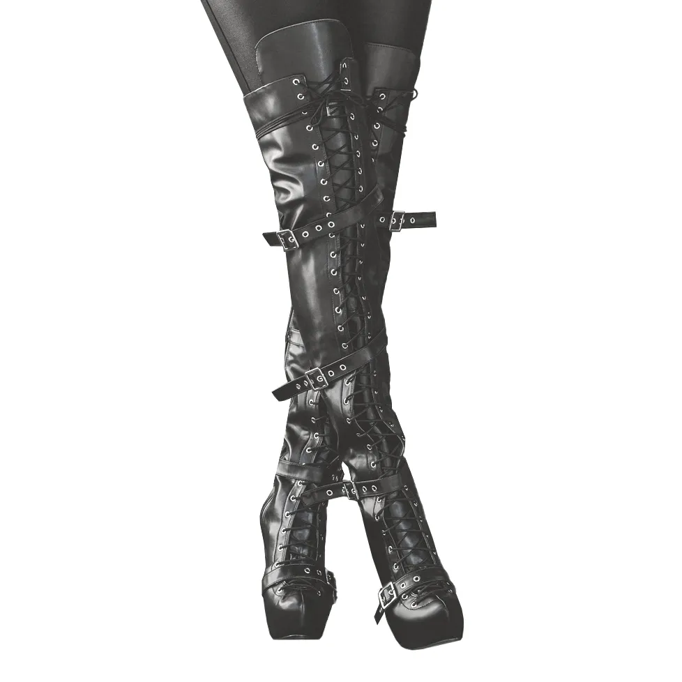 Bota Over the Knee Sofia Preta com Numeração Especial em Promoção