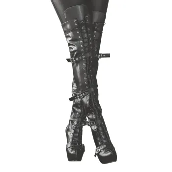 Bota Over the Knee Sofia Preta com Numeração Especial em Promoção