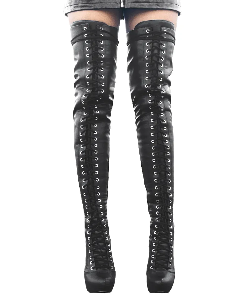 Bota Over the Knee Anitta Preta com Numeração Especial em Promoção