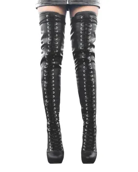 Bota Over the Knee Anitta Preta com Numeração Especial em Promoção