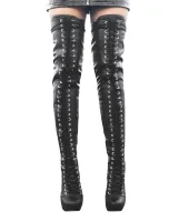 Bota Over the Knee Anitta Preta com Numeração Especial em Promoção