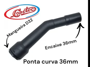 Bocal Ponta Curva 36mm  para aspirador de pó Wap, Lavor, Prosdocimo, BeD, Karcher (conexão da mangueira) - Foto 2