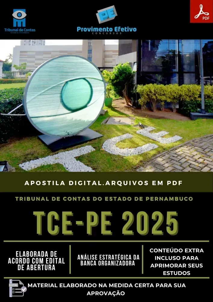 Apostila TCE PE Auditor Auditoria Tecnologia da Informação 2025 Imagem
