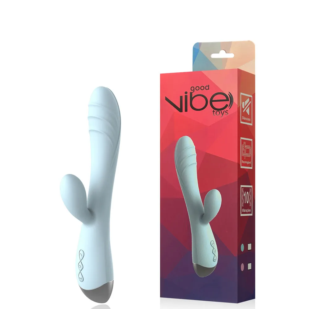 Vibrador Recarregável Ponto G com Estimulador Clitoriano Possui 10 Modos de Vibração – GOOD VIBE TOYS – VR-043 Imagem