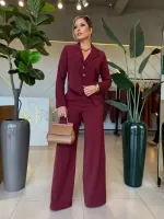CONJUNTO BLAZER ASSIMÉTRICO MARSALA - Foto 2