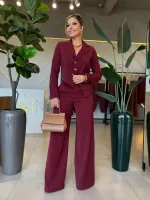 CONJUNTO BLAZER ASSIMÉTRICO MARSALA - Foto 4