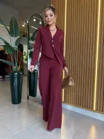 CONJUNTO BLAZER ASSIMÉTRICO MARSALA - Foto 5