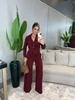 CONJUNTO BLAZER ASSIMÉTRICO MARSALA - Foto 6