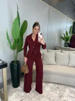 CONJUNTO BLAZER ASSIMÉTRICO MARSALA - Foto 8