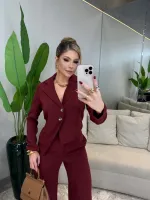 CONJUNTO BLAZER ASSIMÉTRICO MARSALA - Foto 9