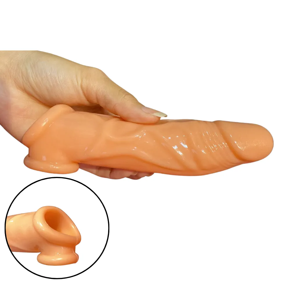 Capa Peniana Realística de Silicone 17cm Imagem