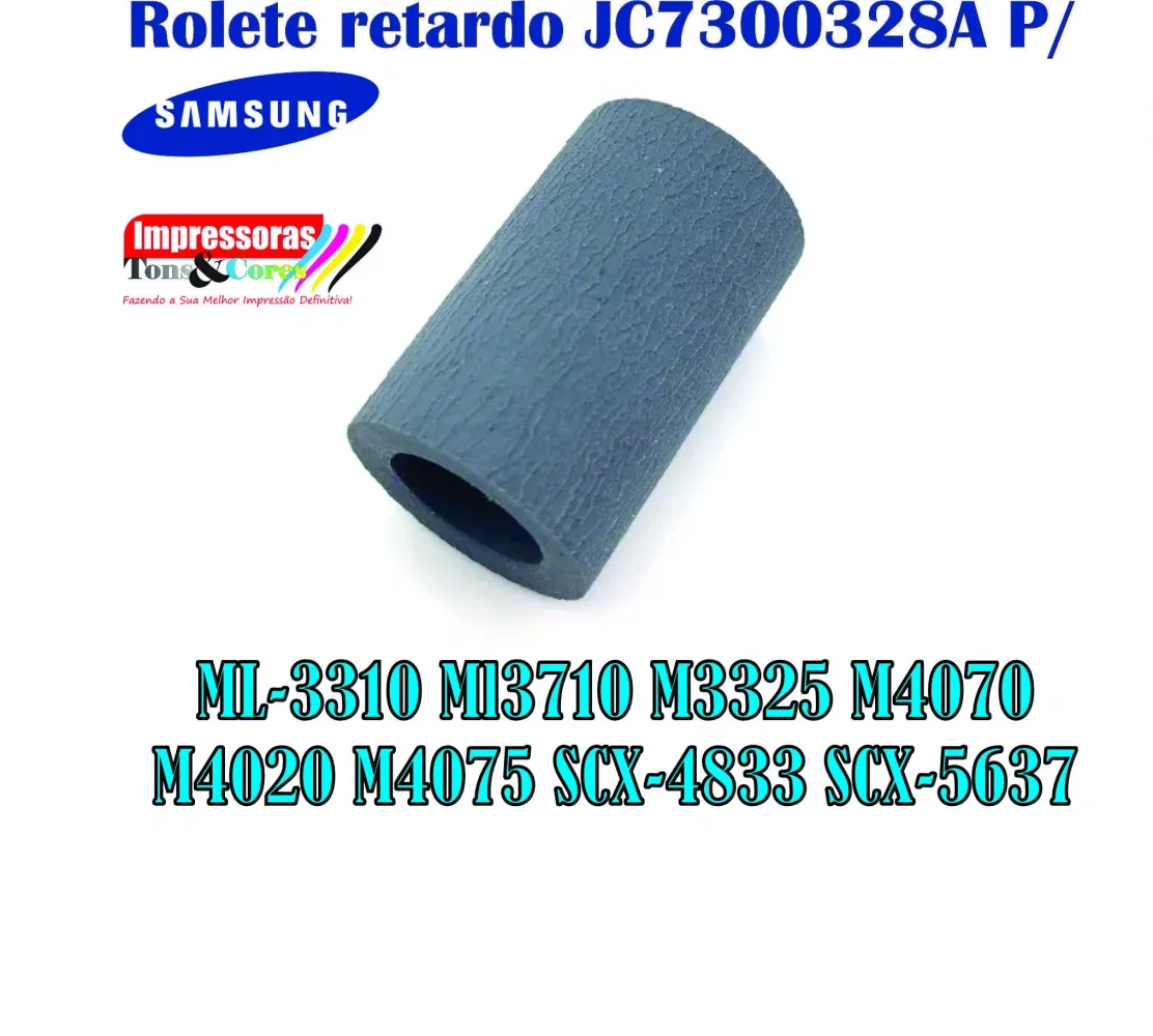 Rolete retardo de alimentação compatível Samsung ML3310 SCX4833 M4070 M3325 M3375 | JC73-00328A | Borracha 