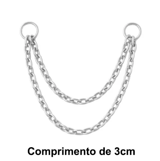 Corrente Aço Cirúrgico 2 Fios - 03 Centimetros  ACO04