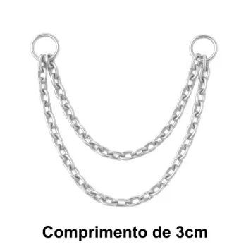 Corrente Aço Cirúrgico 2 Fios - 03 Centimetros  ACO07