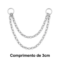 Corrente Aço Cirúrgico 2 Fios - 03 Centimetros  ACO07
