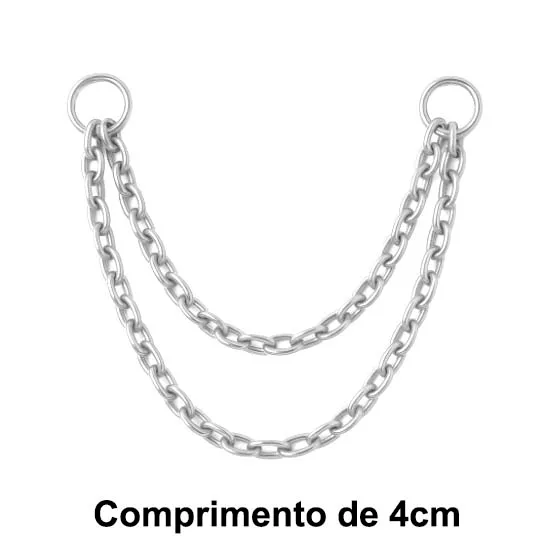 Corrente Aço Cirúrgico 2 Fios - 04 Centimetros  ACO07