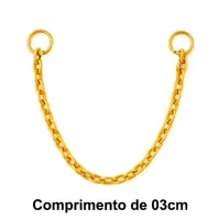 Corrente Aço Cirúrgico PVD DOURADO 1 Fio - 03 Centímetros   PVD10