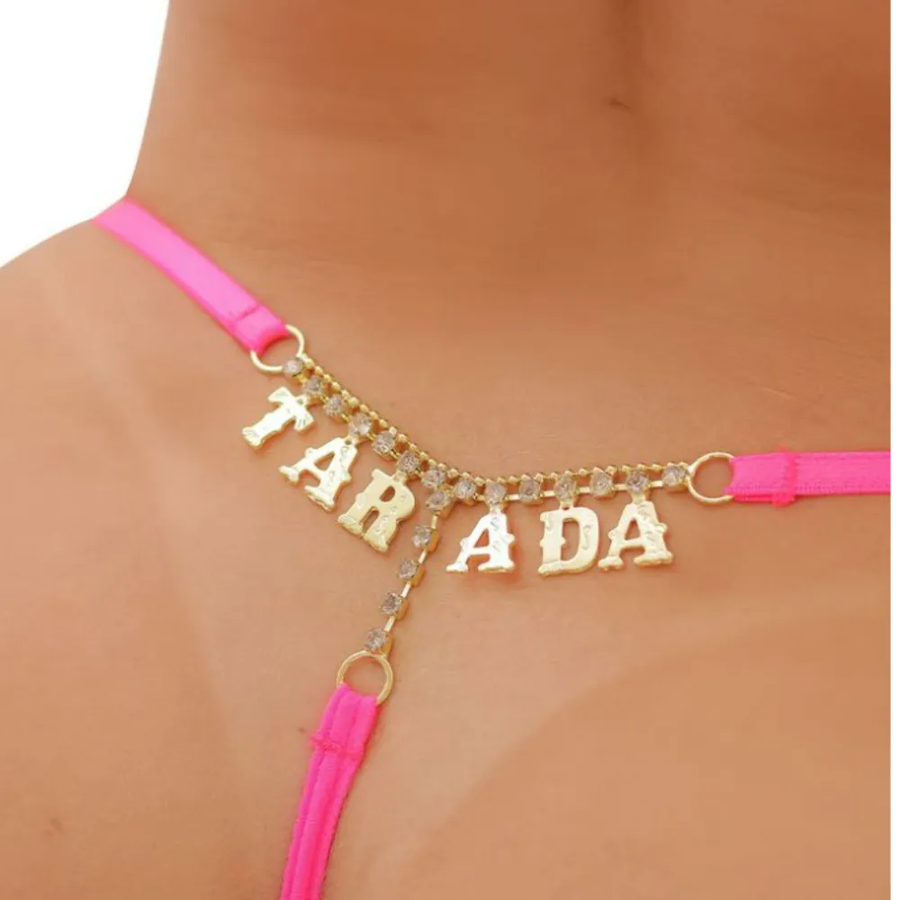 Tanga Fio Rosa Neon Tarada