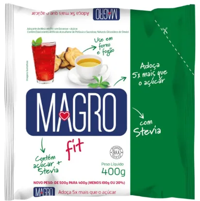 ACUCAR LIGHT MAGRO C/STEVIA 400G Imagem