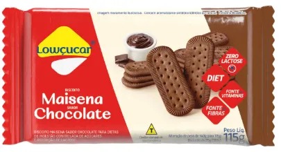 BISCOITO MAISENA CHOCOLATE LOWCUCAR 115G