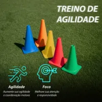 Kit 10 Cones  Agilidade Treinamento Funcional Exercícios - Foto 2