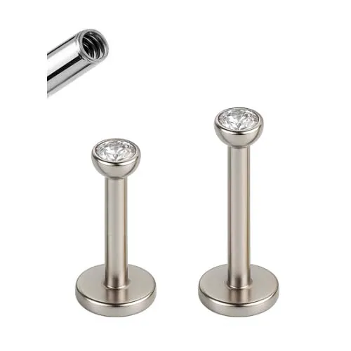 Labret  Aço Cirúrgico 1.2mm Sem Garra com Pedra 2mm ACO09