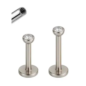 Labret  Aço Cirúrgico Sem Garra com Pedra 2mm - Rosca Interna 1.2mm ACO09
