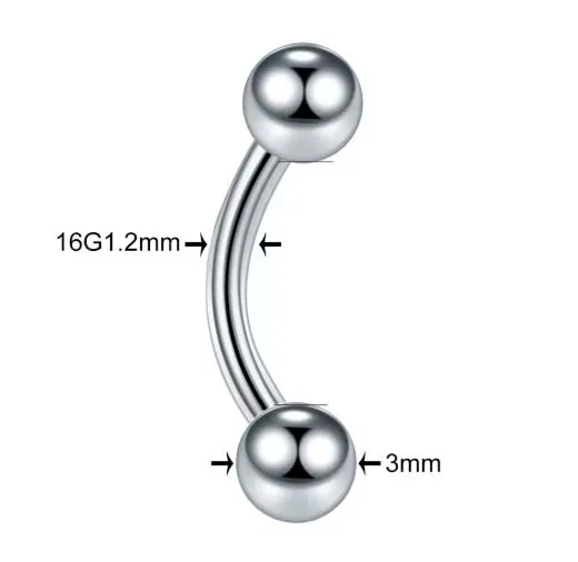 Micro Bell Curvo Aço Cirúrgico 1.2mm (Básico) ACO06
