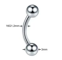 Micro Bell Curvo Aço Cirúrgico 1.2mm (Básico) ACO06