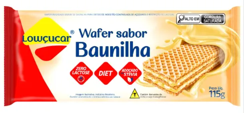 WAFERS ZERO DE ACUCAR BAUNILHA 115GR LOWÇUCAR