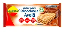 WAFERS ZERO DE ACUCAR CHOCOLATE/AVELA 115GR LOWCUCAR Imagem