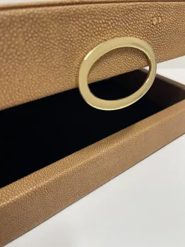 Caixa Decorativa Texturizada Couro Bolhas em duas cores