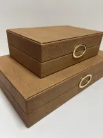 Kit Caixas Decorativas Couro Bubles em três cores - Foto 3