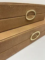Kit Caixas Decorativas Couro Bubles em três cores - Foto 4