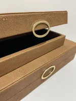Kit Caixas Decorativas Couro Bubles em três cores - Foto 5