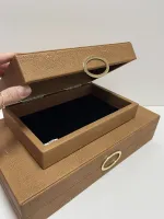 Kit Caixas Decorativas Couro Bubles em três cores - Foto 6