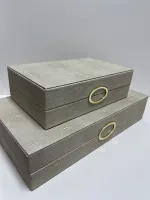 Kit Caixas Decorativas Couro Bubles em três cores - Foto 7