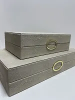 Kit Caixas Decorativas Couro Bubles em três cores - Foto 8