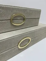 Kit Caixas Decorativas Couro Bubles em duas cores - Foto 10