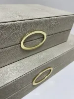 Kit Caixas Decorativas Couro Bubles em três cores - Foto 11