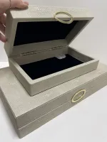 Kit Caixas Decorativas Couro Bubles em três cores - Foto 13