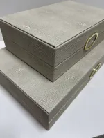 Kit Caixas Decorativas Couro Bubles em três cores - Foto 14
